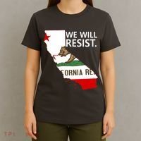 We Will Resist. California Flag Resistance Anti Trump T-Shirt thumb 4