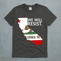 We Will Resist. California Flag Resistance Anti Trump T-Shirt thumb 5