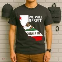 We Will Resist. California Flag Resistance Anti Trump T-Shirt thumb 6