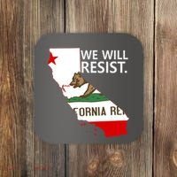 We Will Resist. California Flag Resistance Anti Trump Coaster thumb 0