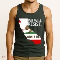 We Will Resist. California Flag Resistance Anti Trump Tank Top thumb 3