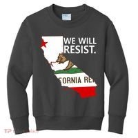 We Will Resist. California Flag Resistance Anti Trump Kids Sweatshirt thumb 0