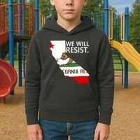 We Will Resist. California Flag Resistance Anti Trump Kids Hoodie thumb 2