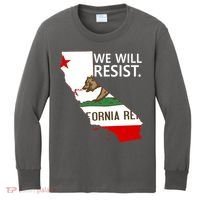 We Will Resist. California Flag Resistance Anti Trump Kids Long Sleeve Shirt thumb 0
