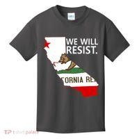 We Will Resist. California Flag Resistance Anti Trump Kids T-Shirt thumb 0