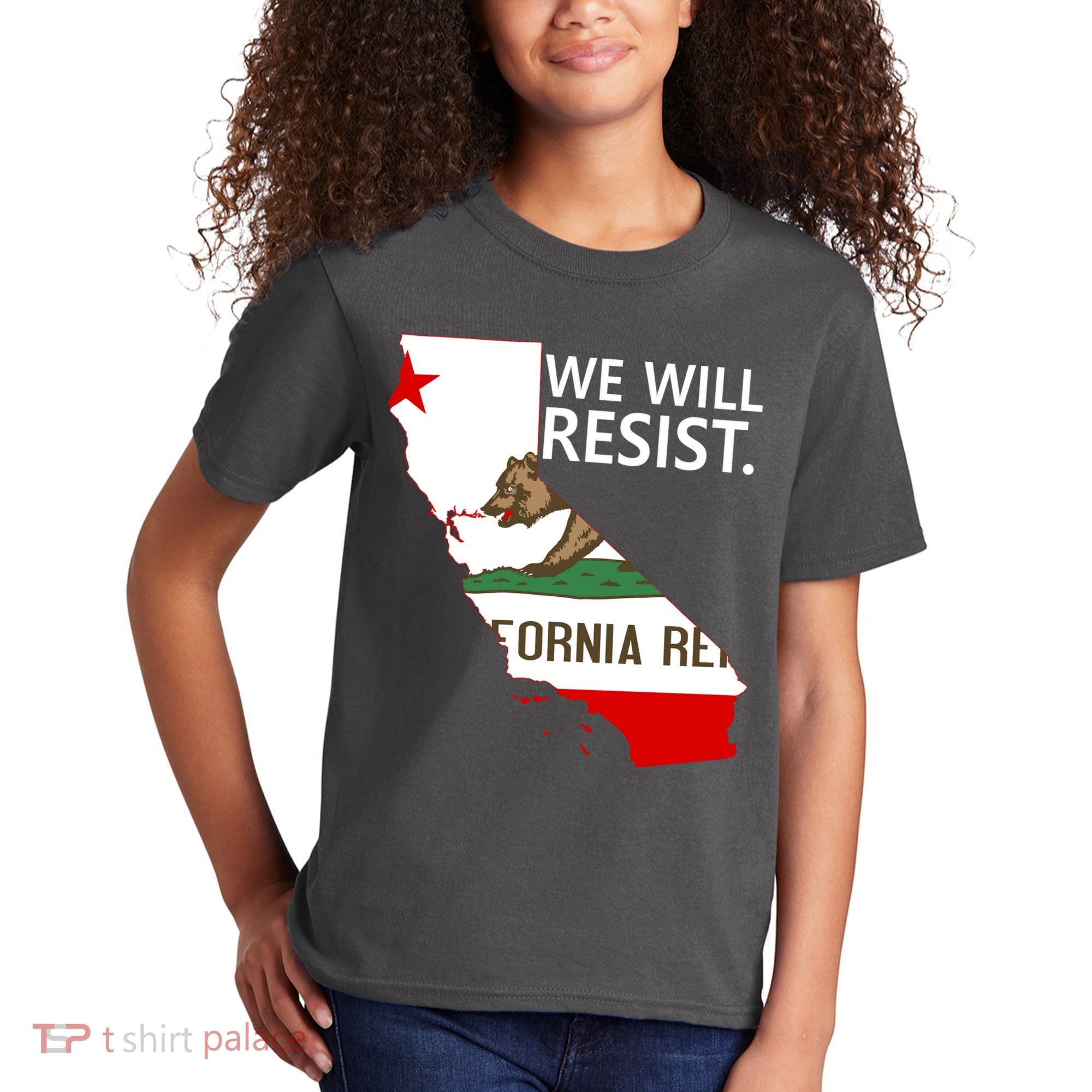 We Will Resist. California Flag Resistance Anti Trump Kids T-Shirt
