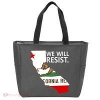 We Will Resist. California Flag Resistance Anti Trump Tote Bag thumb 0