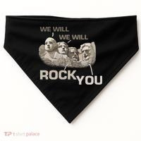 We Will Rock You Presidents Mt.Rushmore  USA-Made Doggie Bandana thumb 0