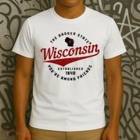 Wisconsin Est. 1848 Badger State Map Pride Vintage T-Shirt thumb 3