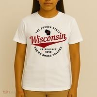 Wisconsin Est. 1848 Badger State Map Pride Vintage T-Shirt thumb 4