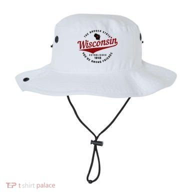 Wisconsin Est. 1848 Badger State Map Pride Vintage Bucket Hat