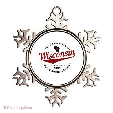 Wisconsin Est. 1848 Badger State Map Pride Vintage Ornament