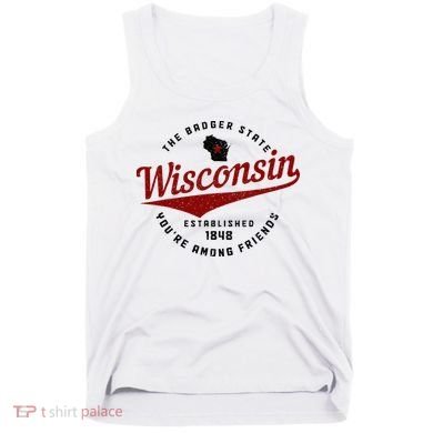 Wisconsin Est. 1848 Badger State Map Pride Vintage Tank Top