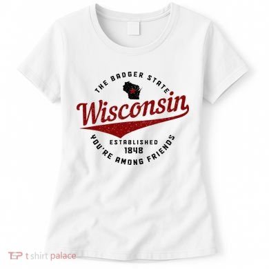 Wisconsin Est. 1848 Badger State Map Pride Vintage Women's T-Shirt
