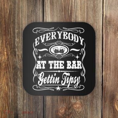 Women Everybody At The Bar Getting Tipsy Double Gift Coaster