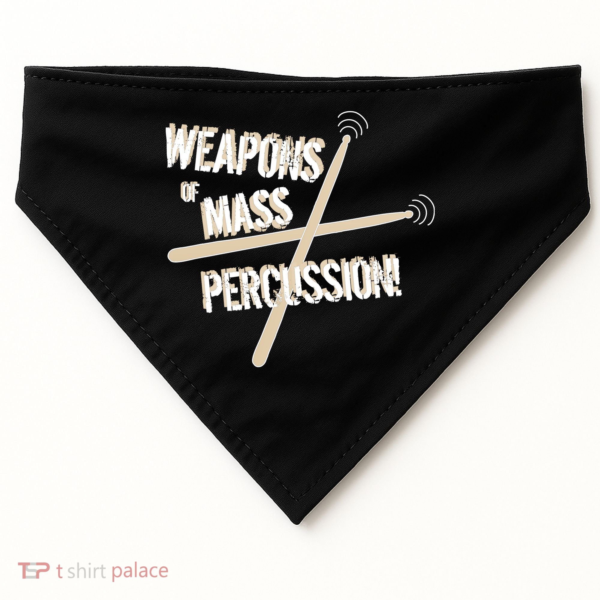 Weapons Of Mass Percussion Funny Drum Drummer Music Band  USA-Made Doggie Bandana