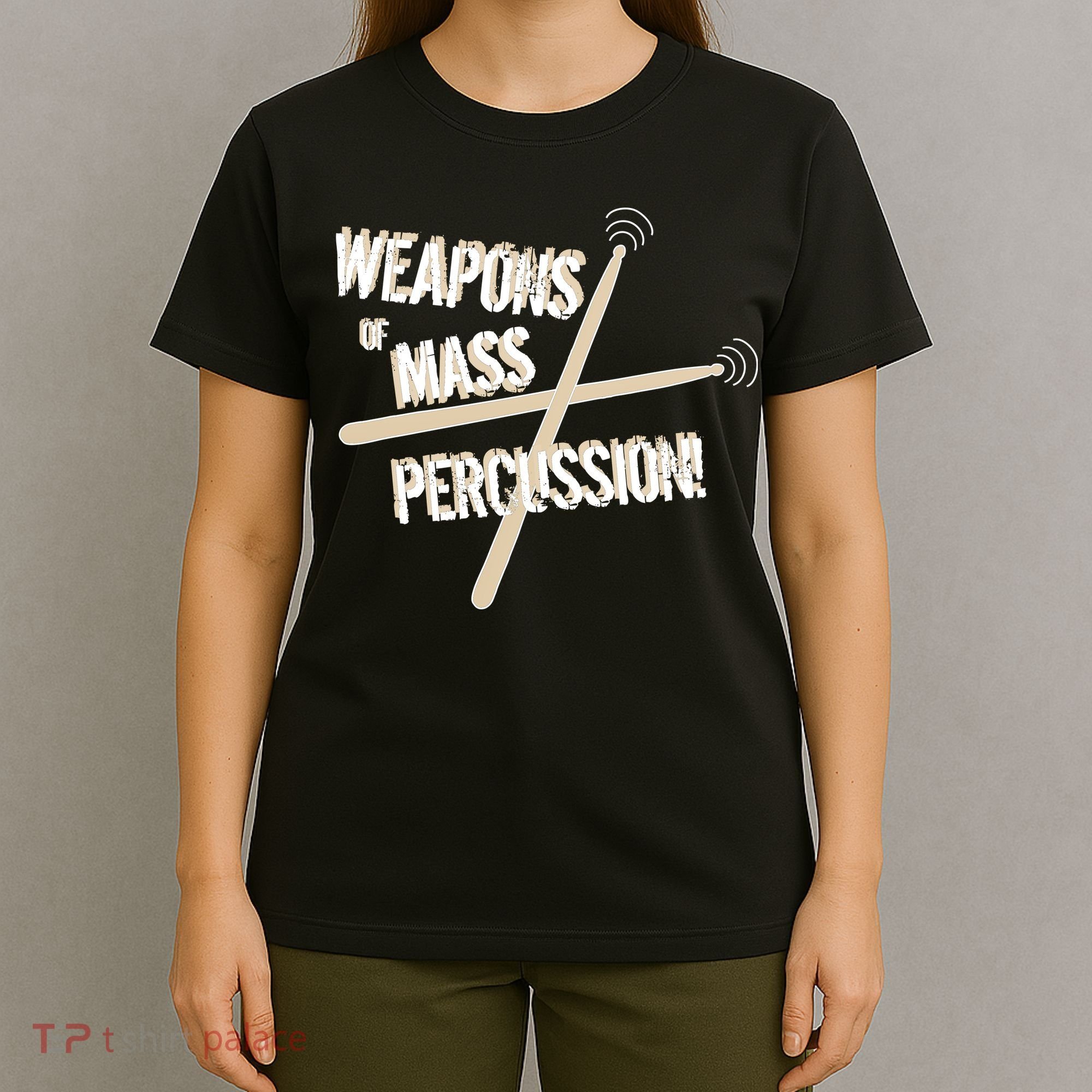 Weapons Of Mass Percussion Funny Drum Drummer Music Band  T-Shirt