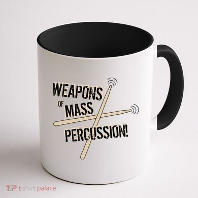 Weapons Of Mass Percussion Funny Drum Drummer Music Band  Coffee Mug back