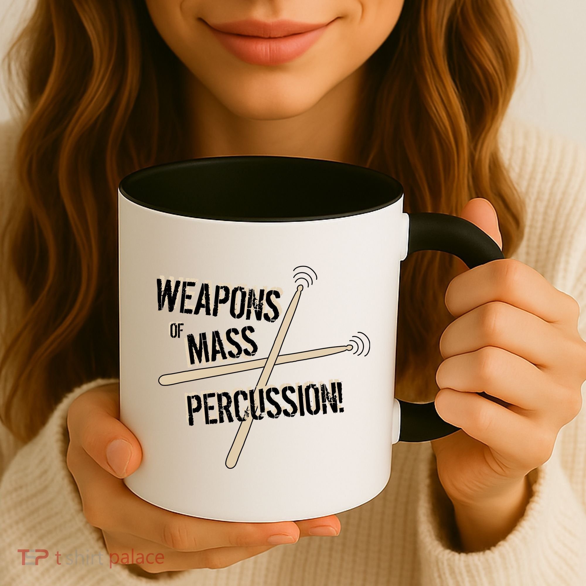 Weapons Of Mass Percussion Funny Drum Drummer Music Band  Coffee Mug