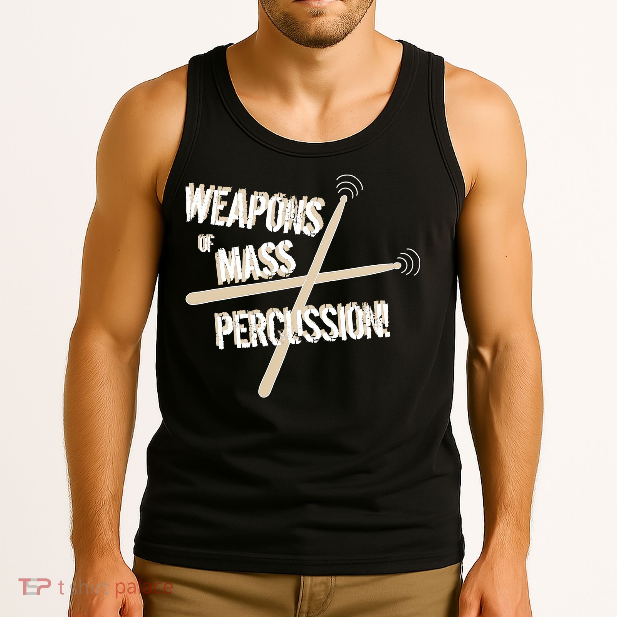 Weapons Of Mass Percussion Funny Drum Drummer Music Band  Tank Top