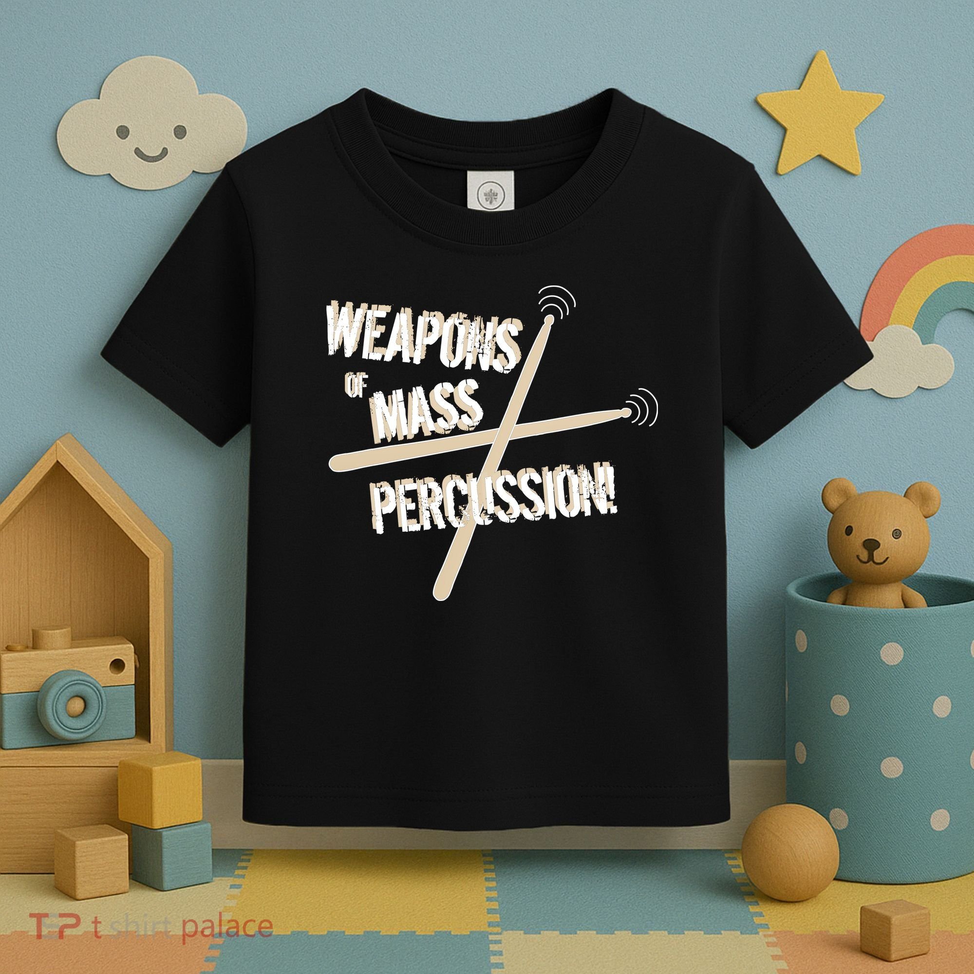 Weapons Of Mass Percussion Funny Drum Drummer Music Band  Toddler T-Shirt