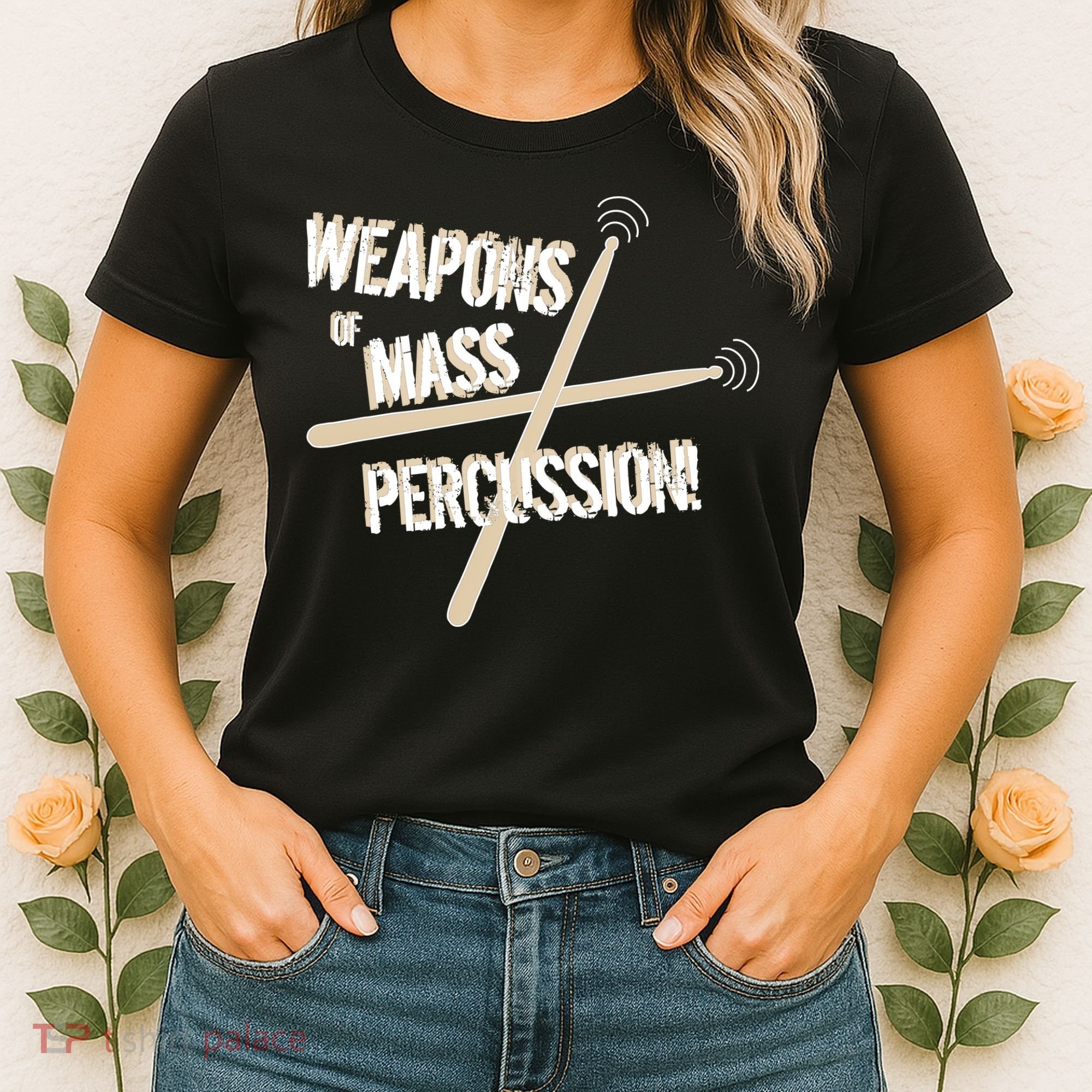 Weapons Of Mass Percussion Funny Drum Drummer Music Band  Women's T-Shirt