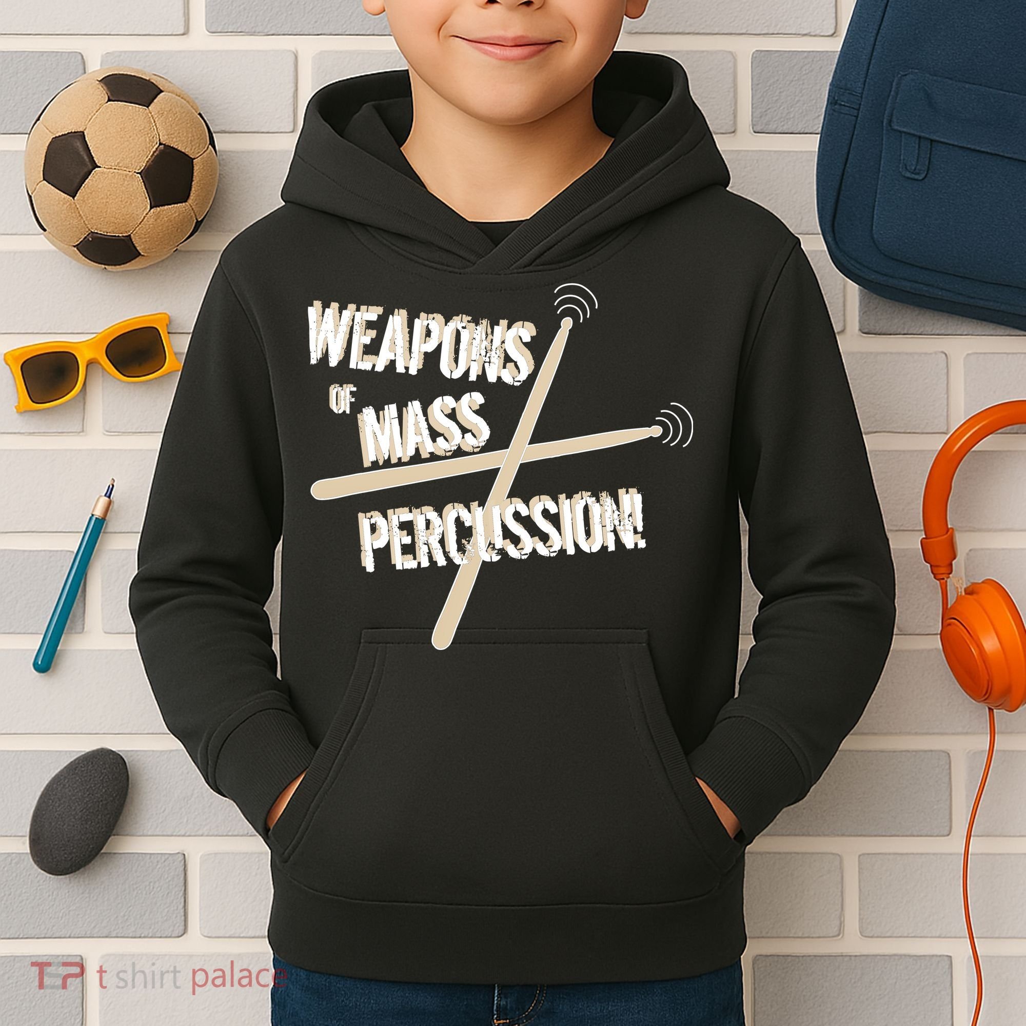 Weapons Of Mass Percussion Funny Drum Drummer Music Band  Kids Hoodie