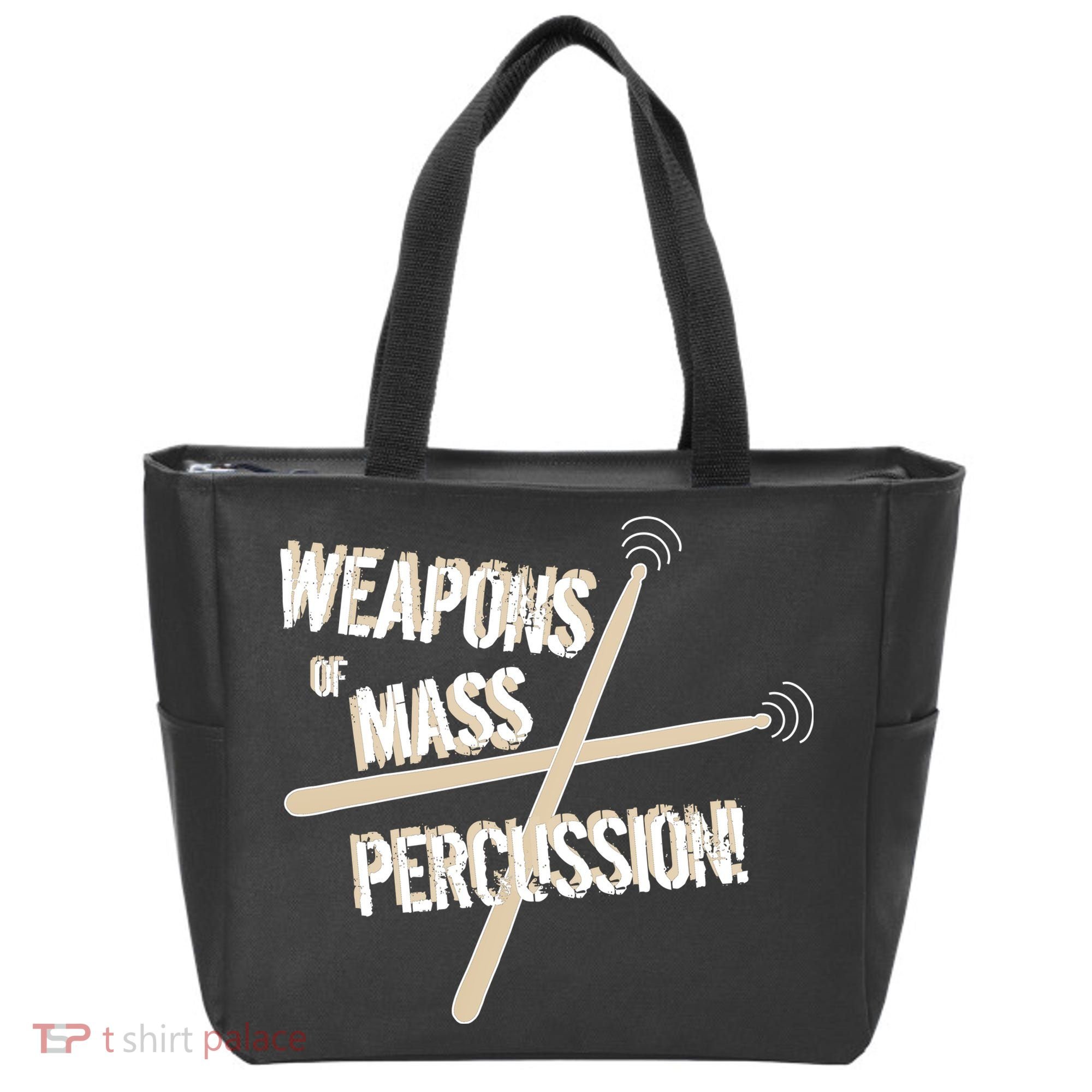 Weapons Of Mass Percussion Funny Drum Drummer Music Band  Tote Bag
