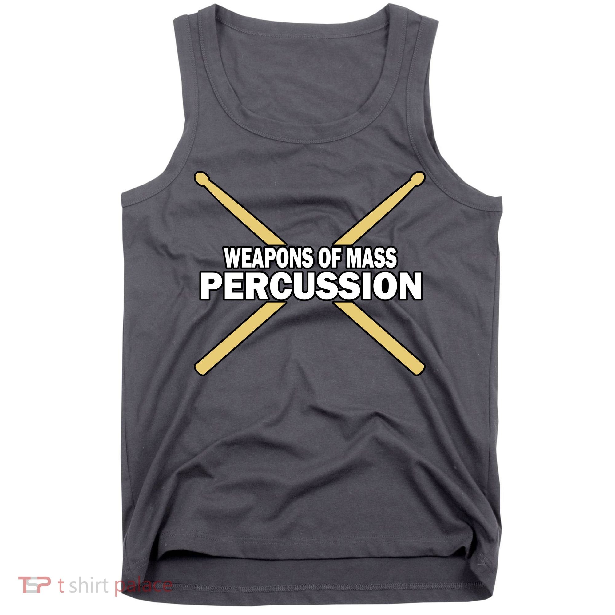 Weapons of Mass Percussion Funny Drummer Tank Top