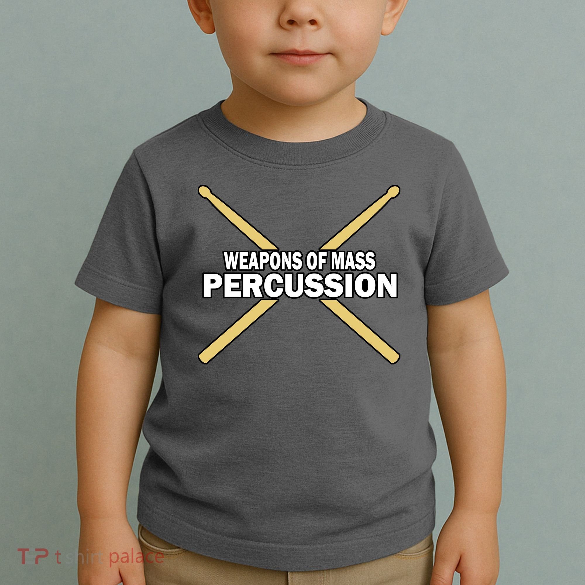 Weapons of Mass Percussion Funny Drummer Toddler T-Shirt