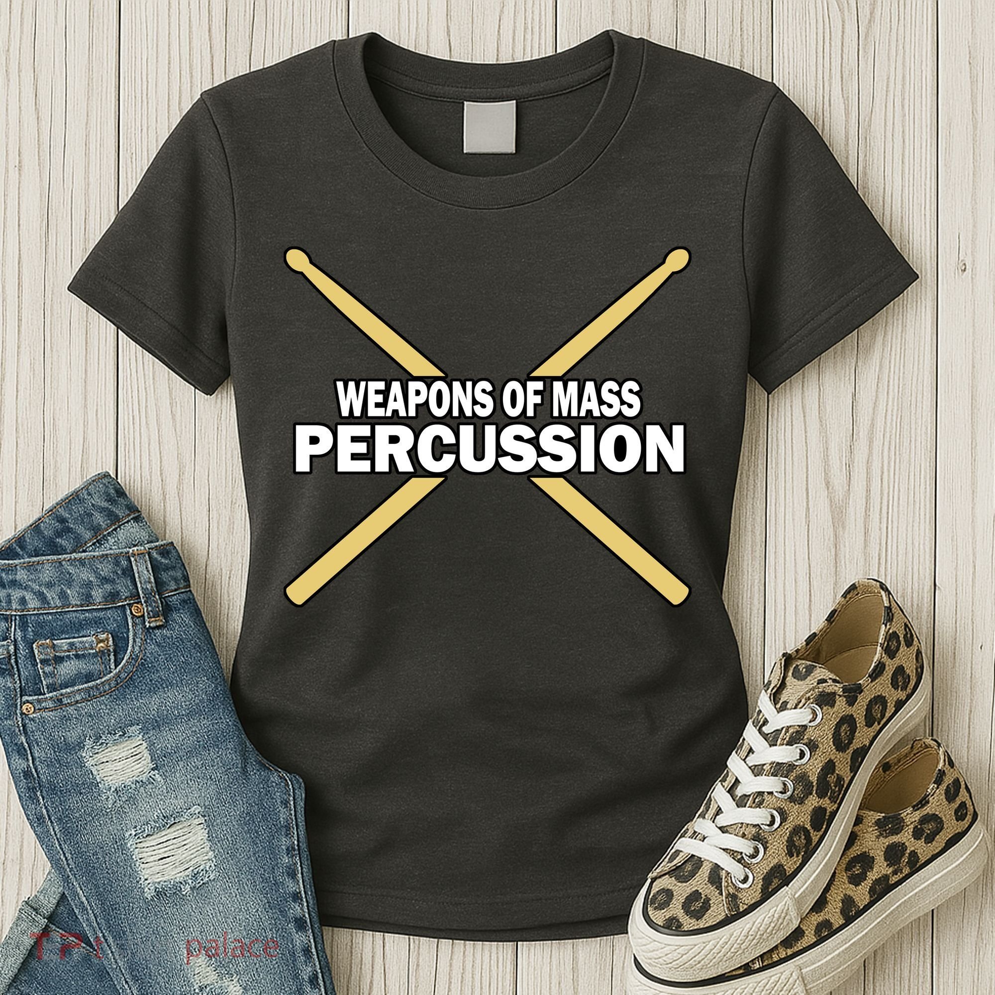 Weapons of Mass Percussion Funny Drummer Women's T-Shirt