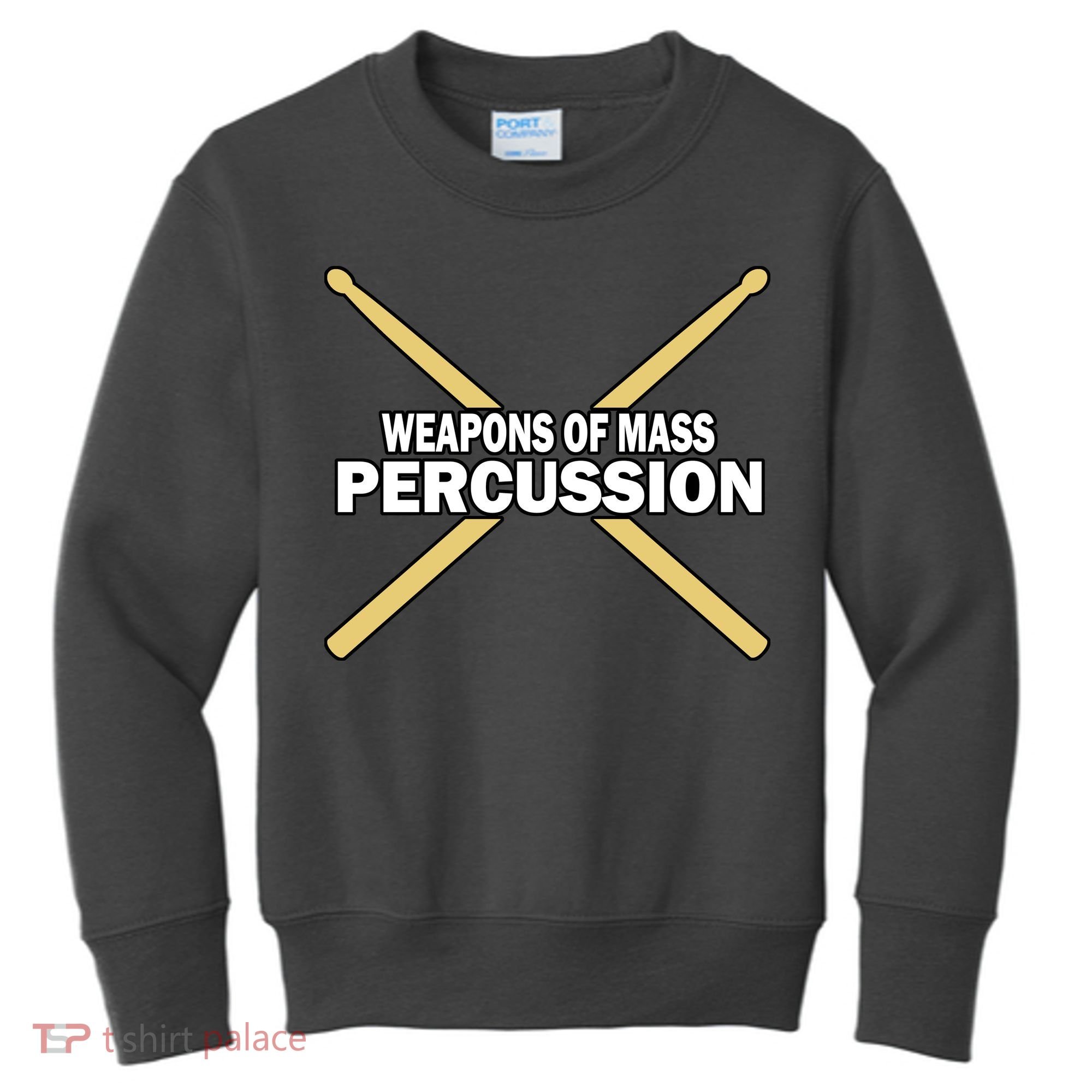 Weapons of Mass Percussion Funny Drummer Kids Sweatshirt