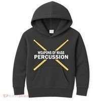 Weapons of Mass Percussion Funny Drummer Kids Hoodie thumb 0