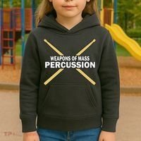 Weapons of Mass Percussion Funny Drummer Kids Hoodie thumb 3
