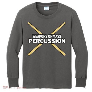 Weapons of Mass Percussion Funny Drummer Kids Long Sleeve Shirt