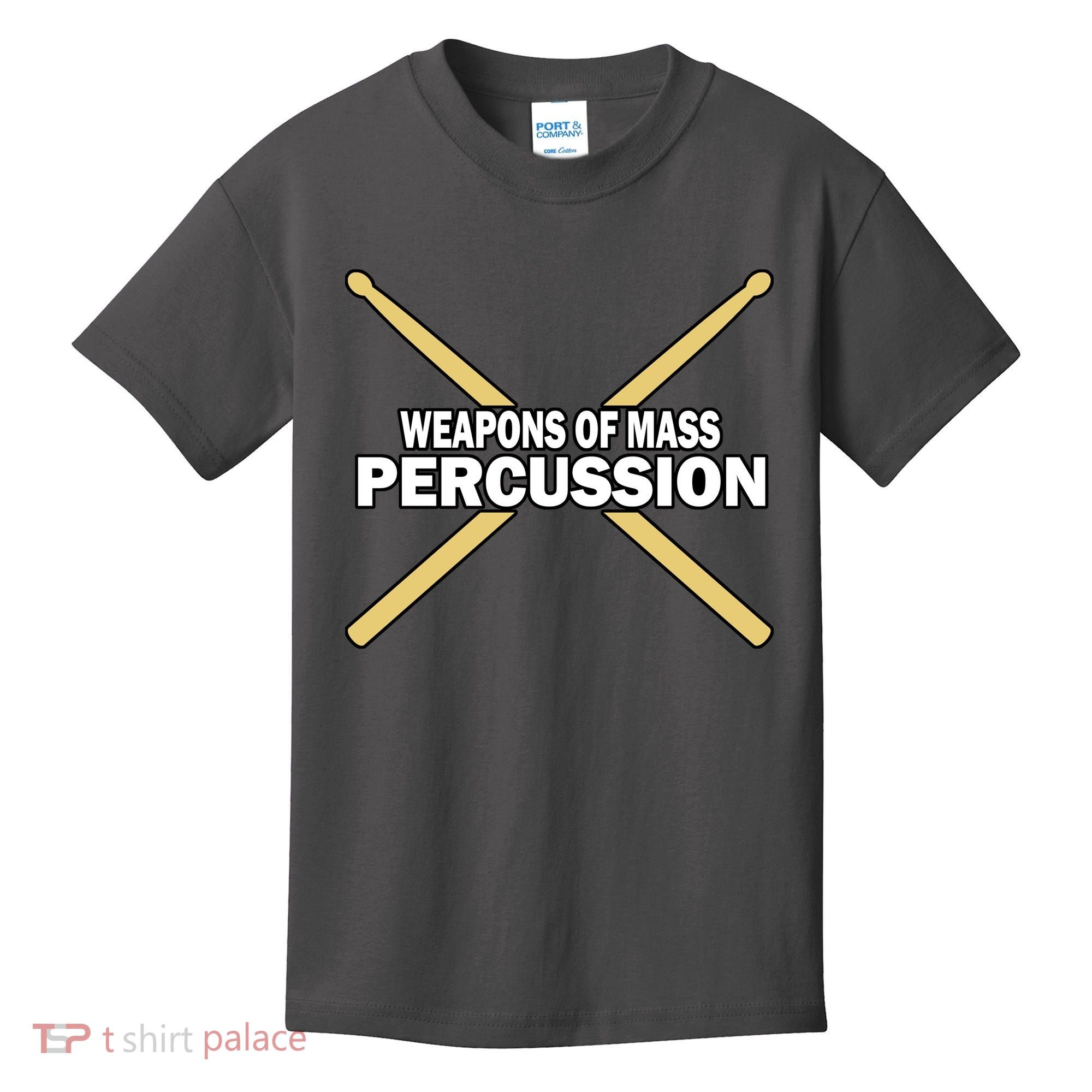 Weapons of Mass Percussion Funny Drummer Kids T-Shirt