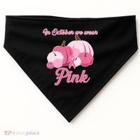 Wear Pin In October Breast Cancer Awareness Autumn USA-Made Doggie Bandana thumb 0