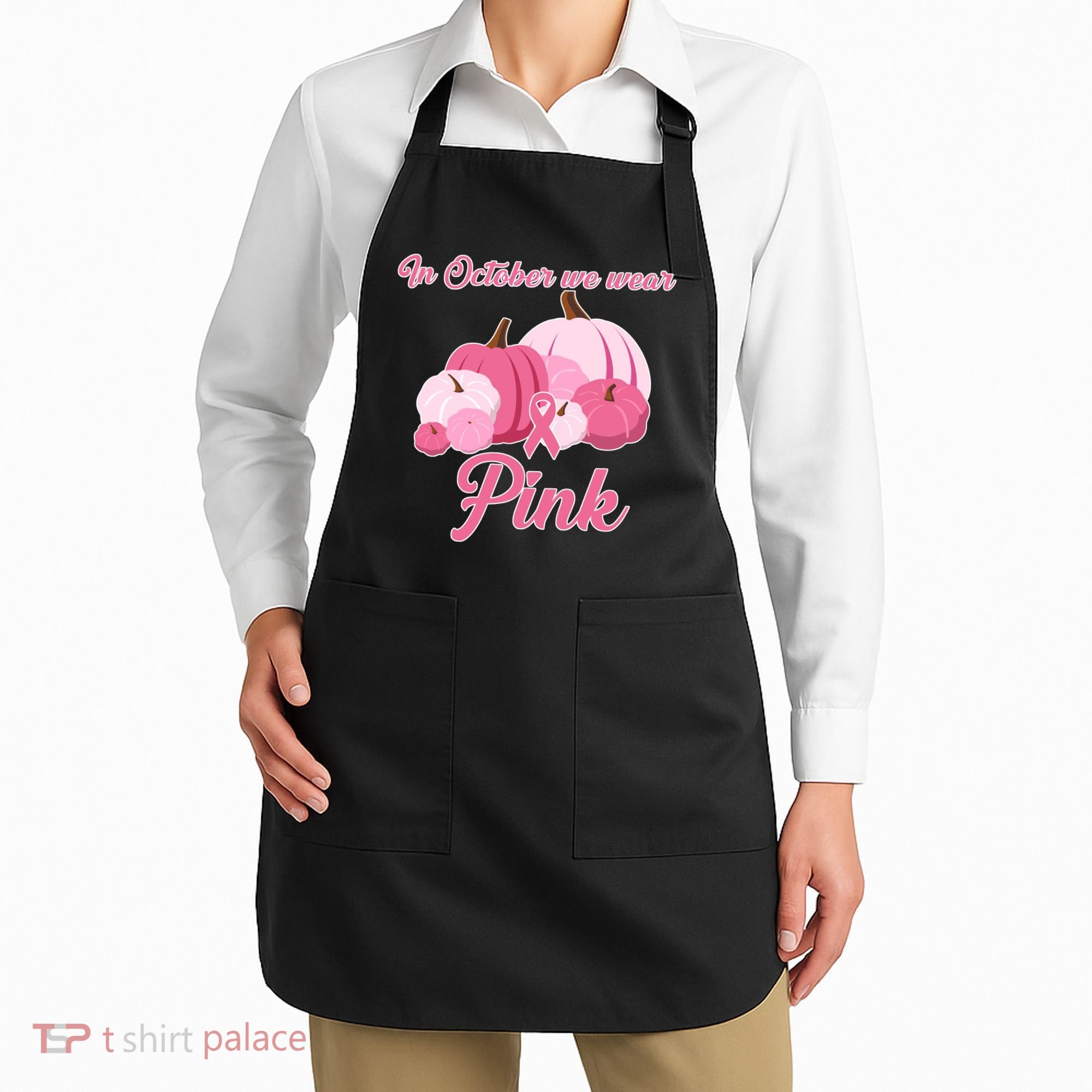 Wear Pin In October Breast Cancer Awareness Autumn Apron
