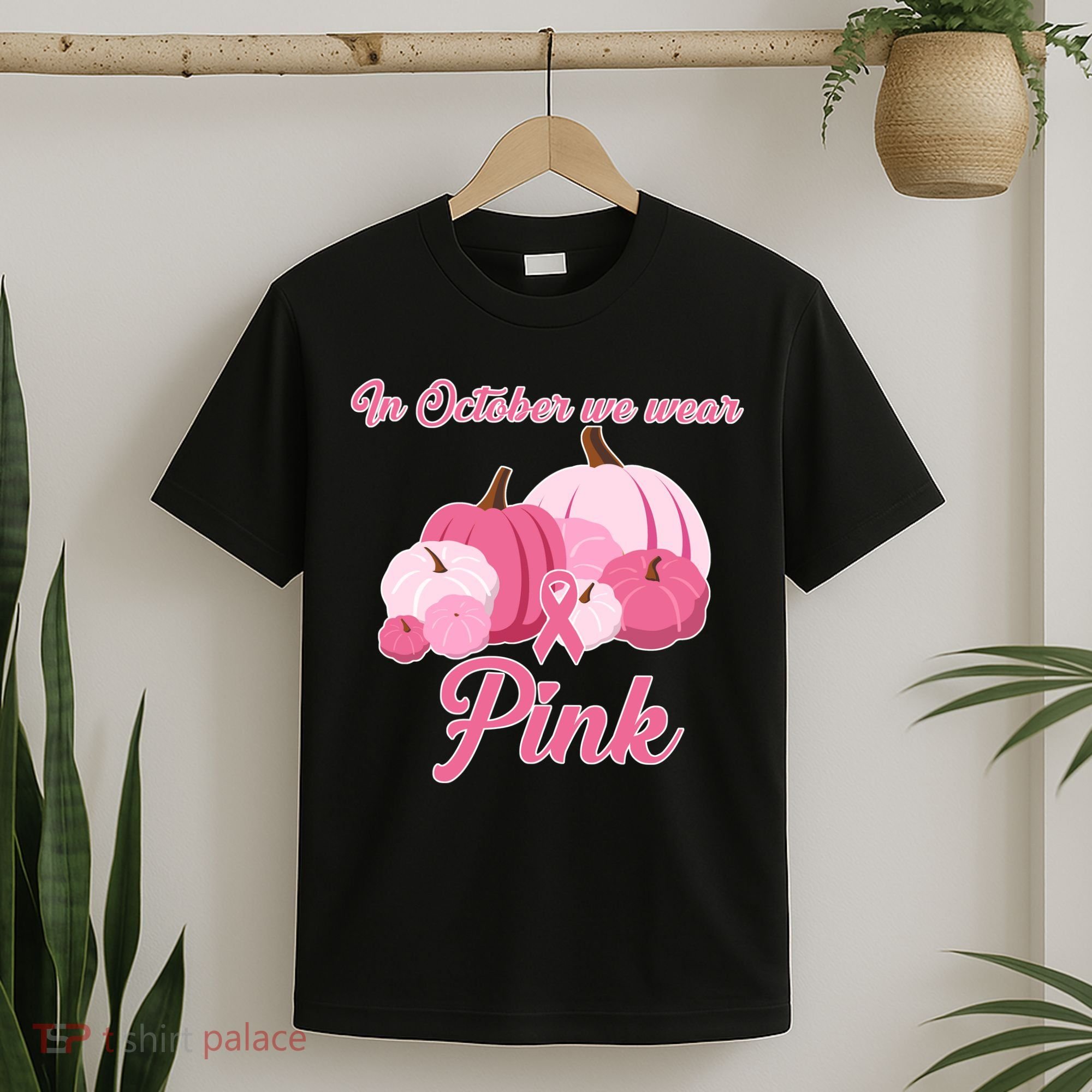 Wear Pin In October Breast Cancer Awareness Autumn T-Shirt