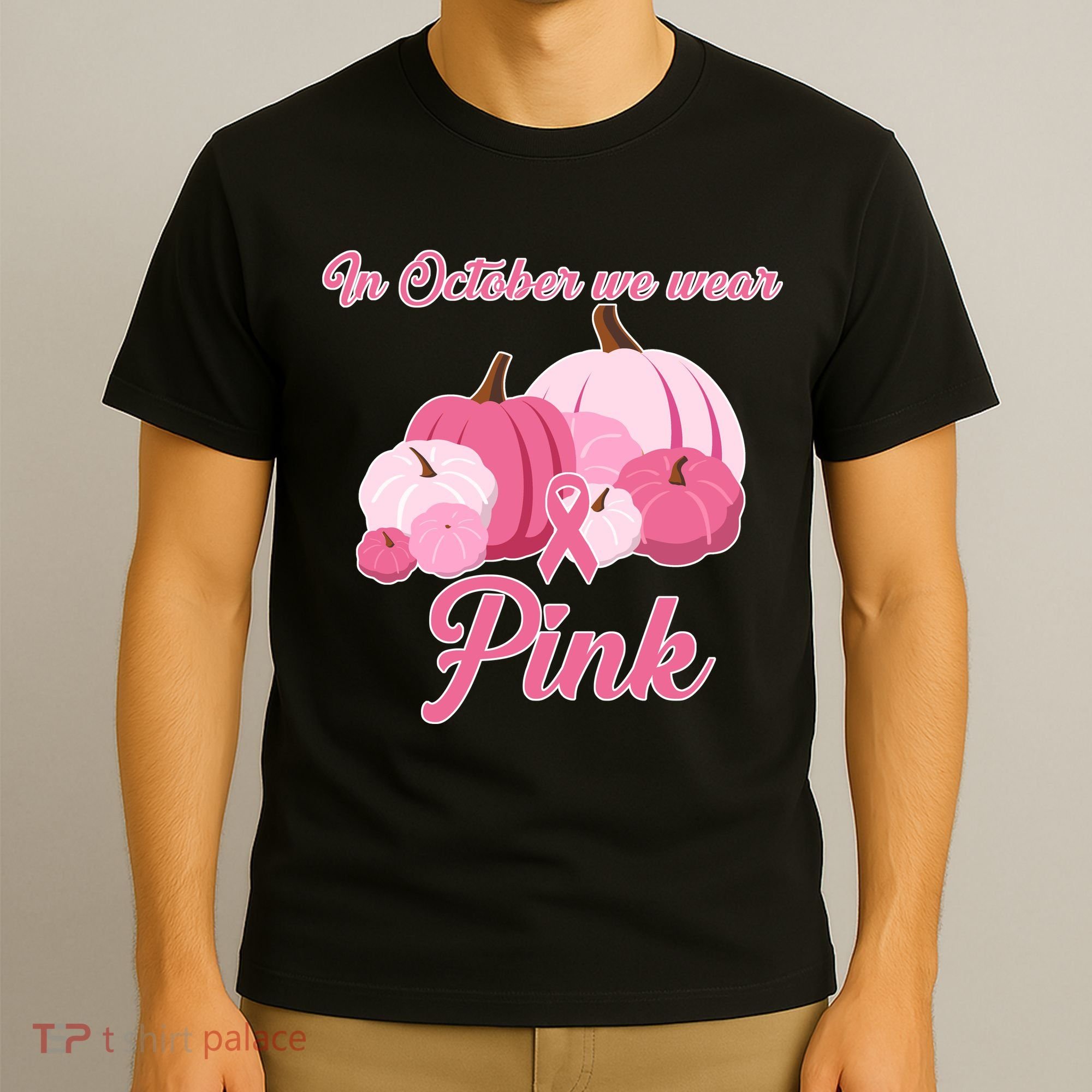 Wear Pin In October Breast Cancer Awareness Autumn T-Shirt