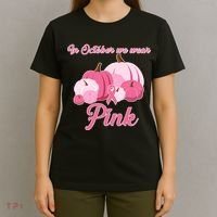 Wear Pin In October Breast Cancer Awareness Autumn T-Shirt thumb 4