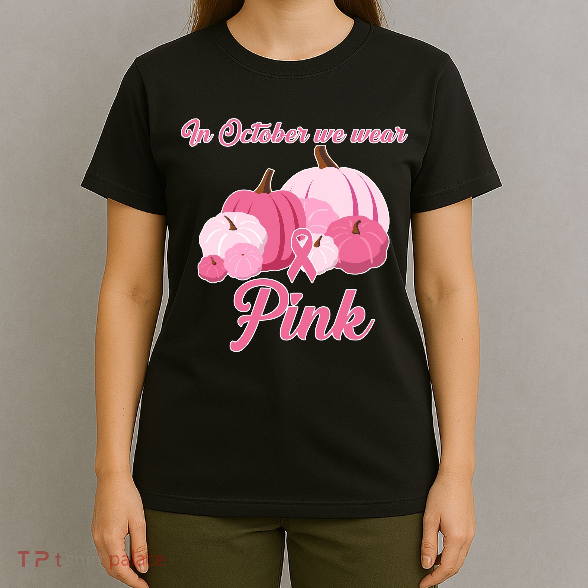 Wear Pin In October Breast Cancer Awareness Autumn T-Shirt