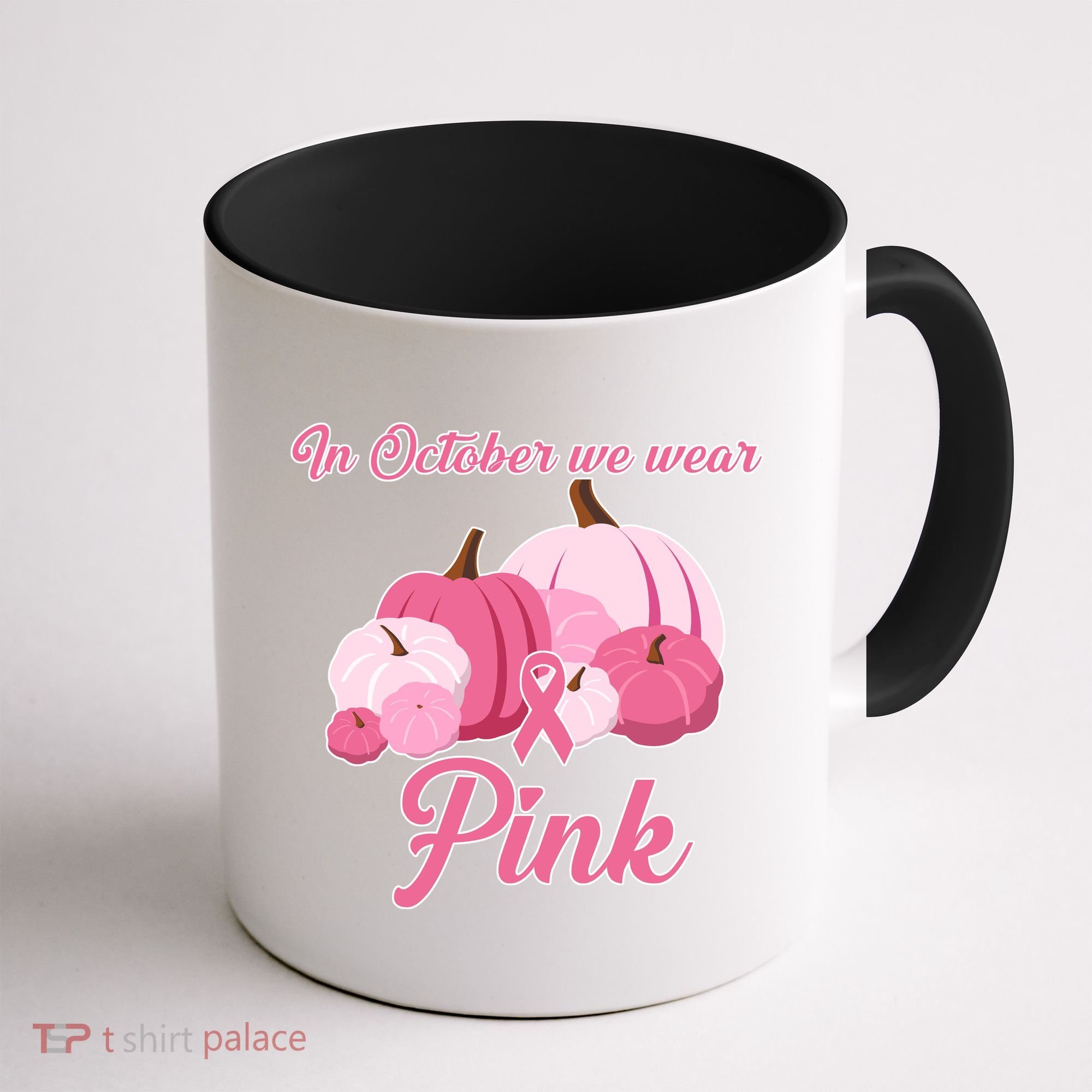 Wear Pin In October Breast Cancer Awareness Autumn Coffee Mug