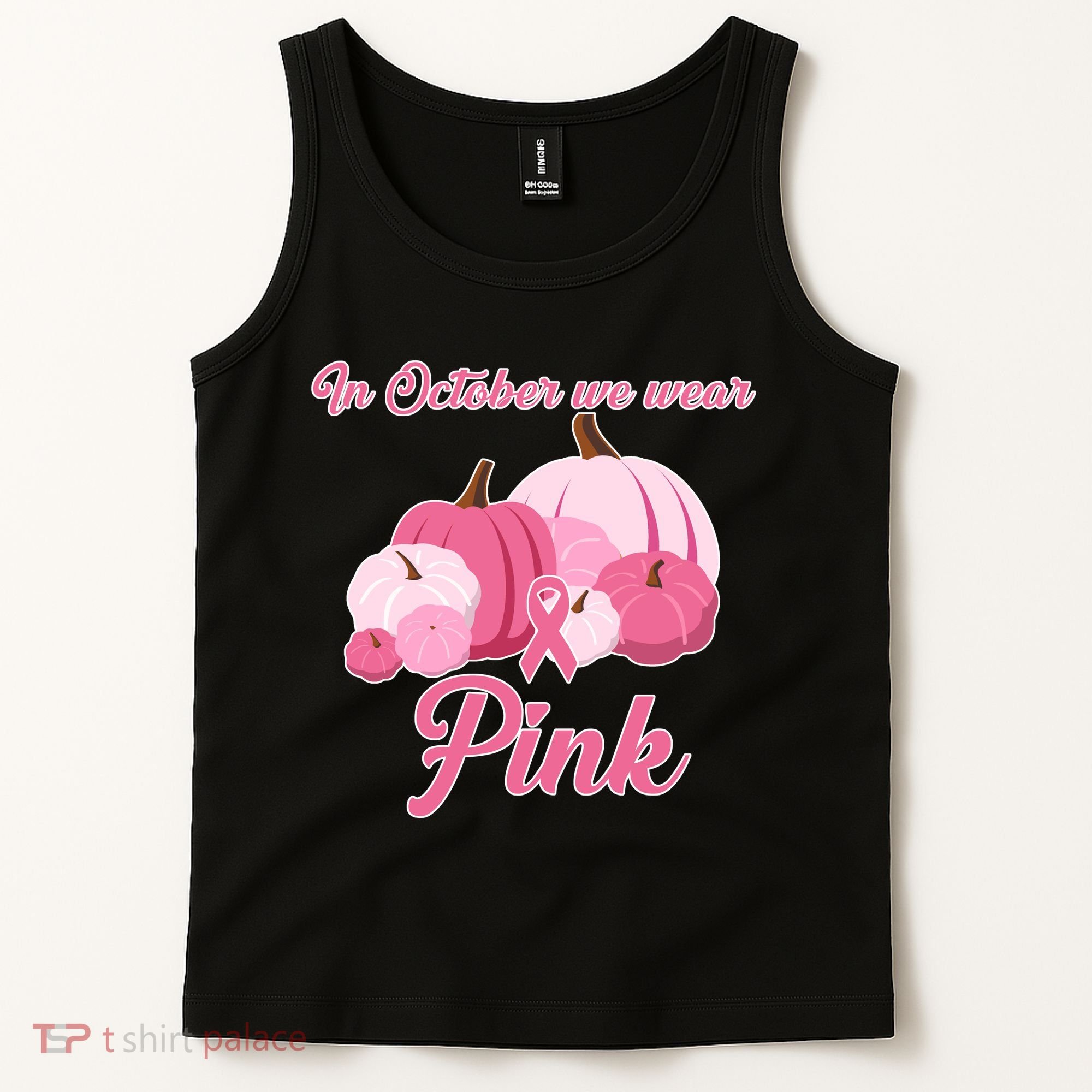 Wear Pin In October Breast Cancer Awareness Autumn Tank Top