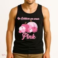 Wear Pin In October Breast Cancer Awareness Autumn Tank Top thumb 3