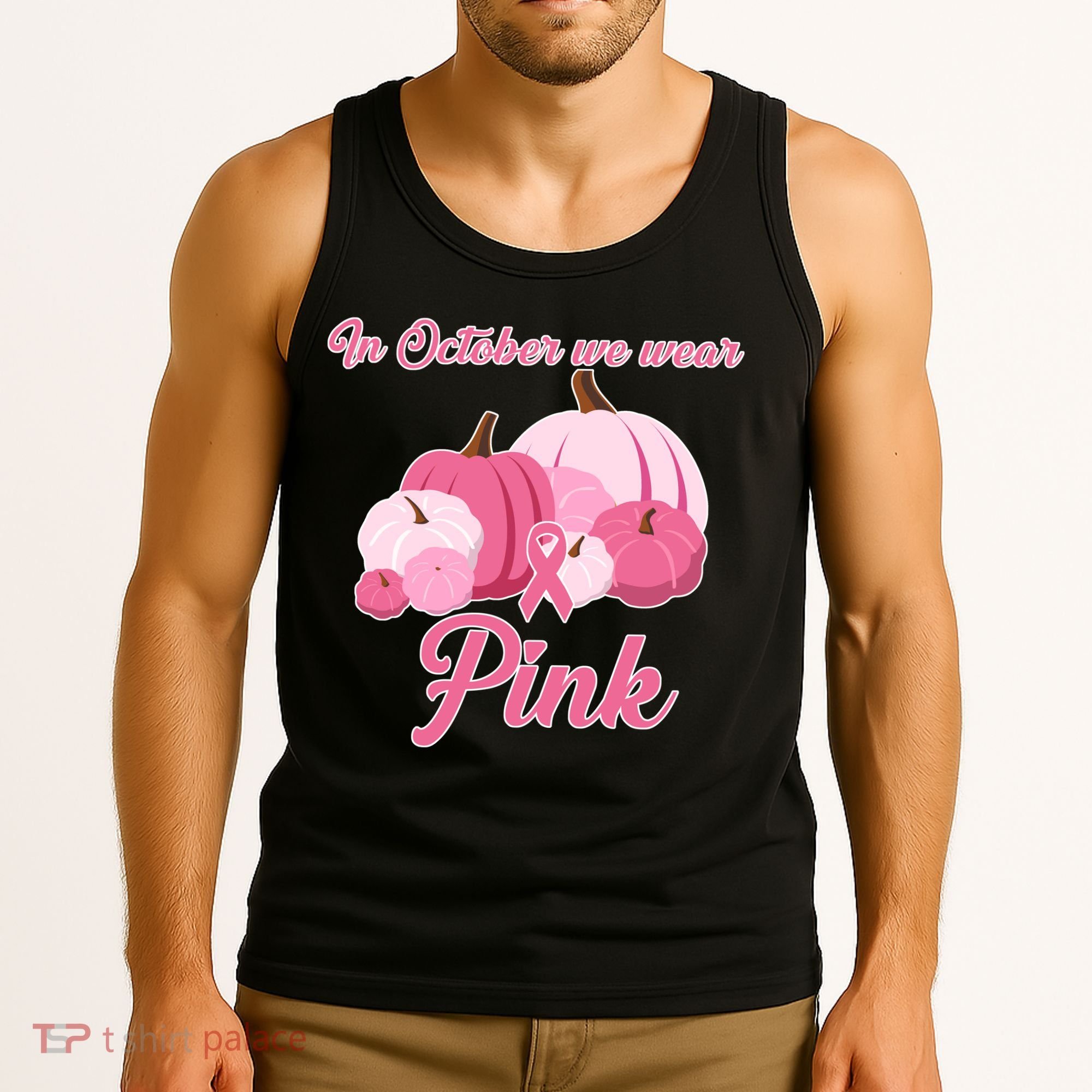 Wear Pin In October Breast Cancer Awareness Autumn Tank Top