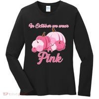 Wear Pin In October Breast Cancer Awareness Autumn Women's Long Sleeve Shirt thumb 0