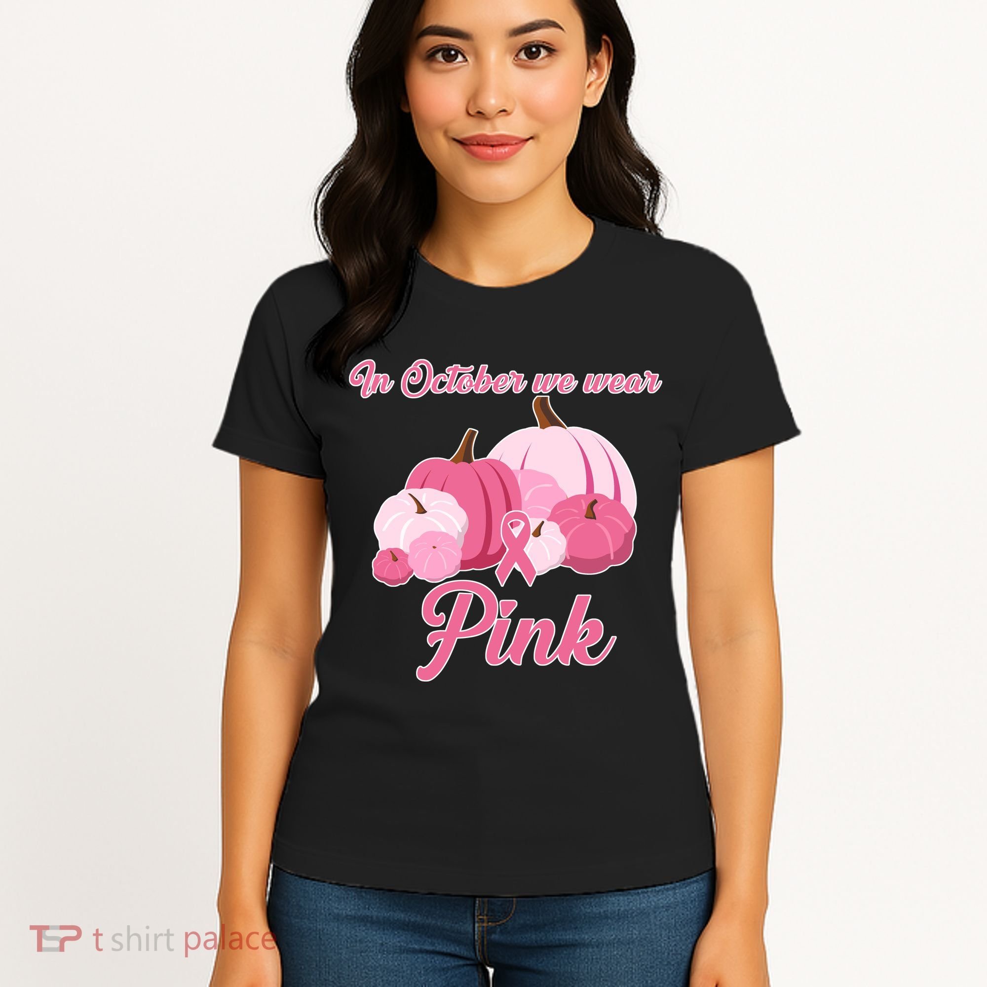 Wear Pin In October Breast Cancer Awareness Autumn Women's T-Shirt