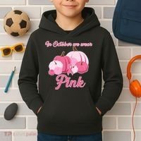 Wear Pin In October Breast Cancer Awareness Autumn Kids Hoodie thumb 2
