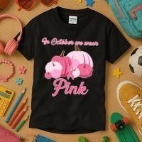 Wear Pin In October Breast Cancer Awareness Autumn Kids T-Shirt thumb 3